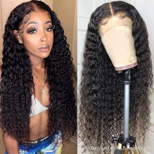 Fast Shipping Brazilian Deep Wave  HD Lace  Wig 100%  Human Hair 150% density 4x4  Thin Transparent HD Lace Frontal Closure Wigs